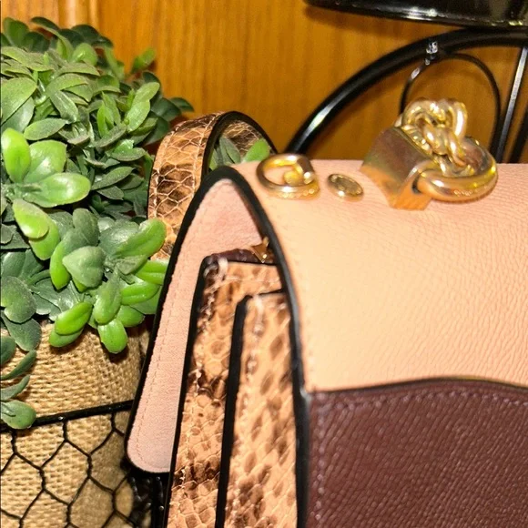 Coach Light Pink and Dark Brown Crossbody Bag - Picture 7 of 16